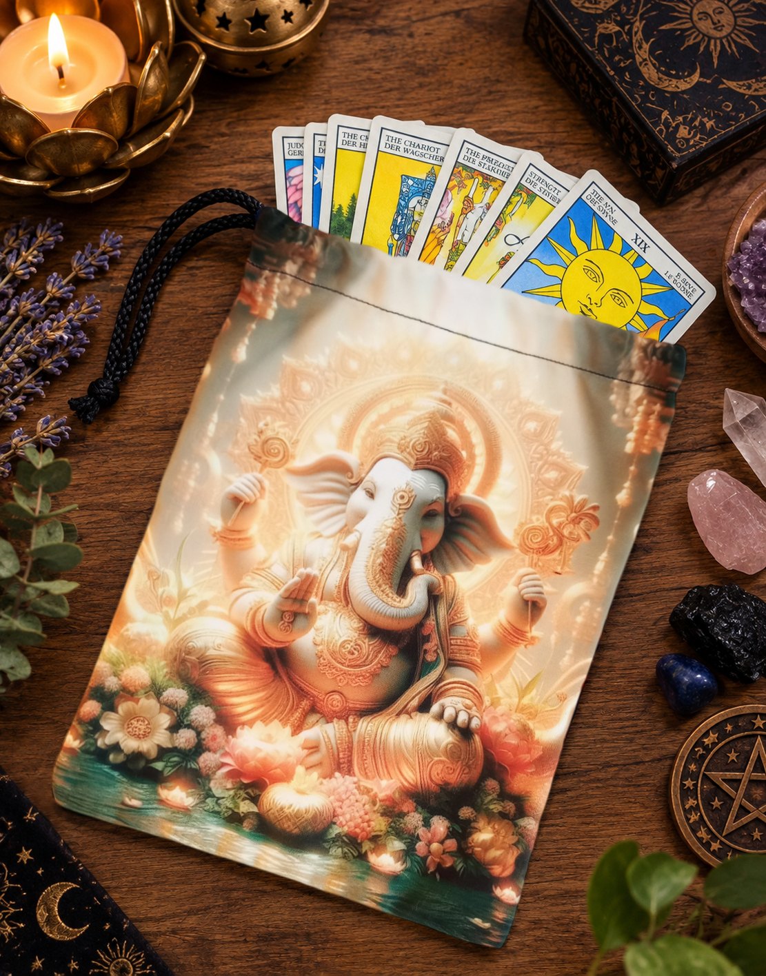 Bolsa porta mazo de tarot Luz de Ganesha