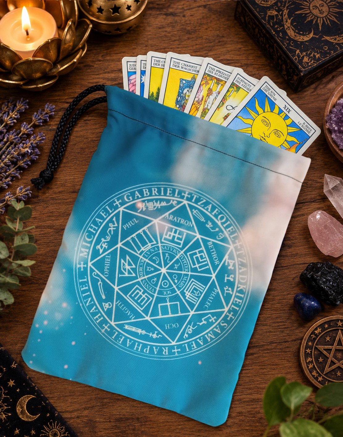 Bolsa porta mazo de tarot Sello Siete Arcángeles