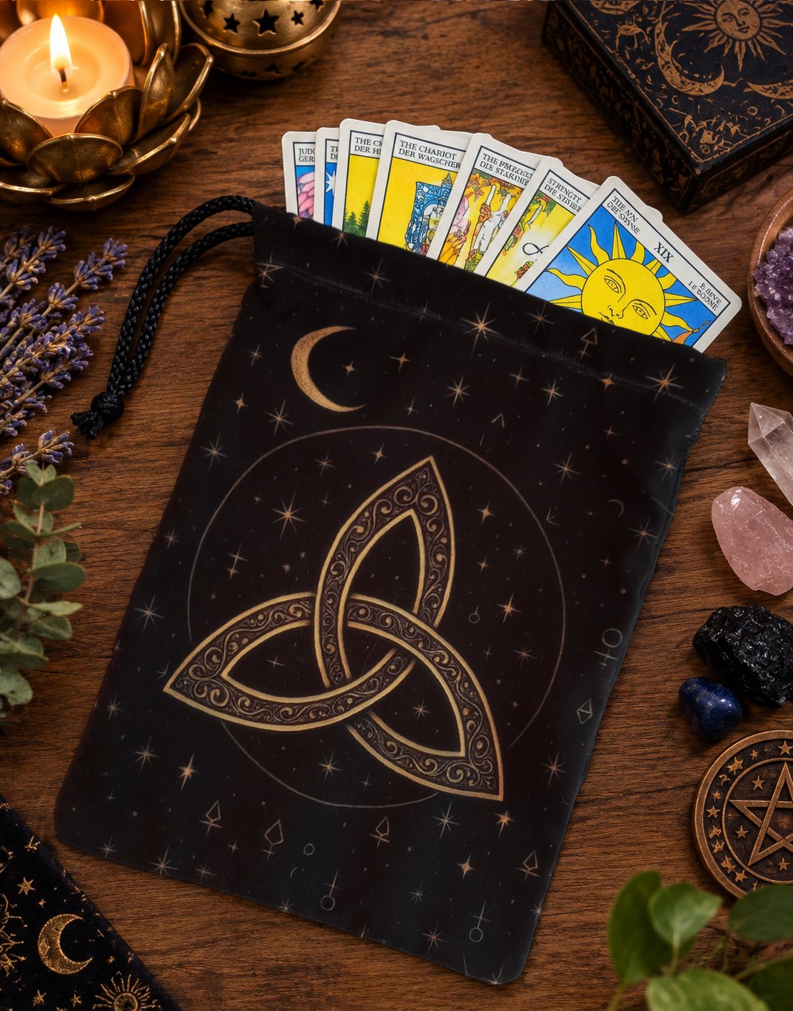 Bolsa porta mazo de tarot Triqueta