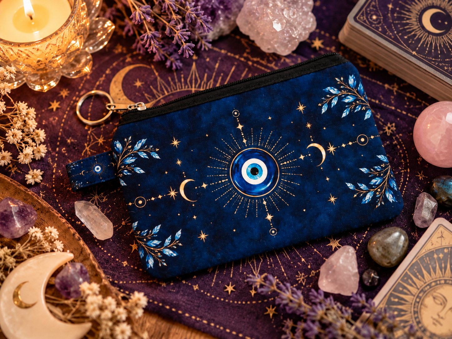 Estuche para tarot y oráculos Ojo Turco Celestial