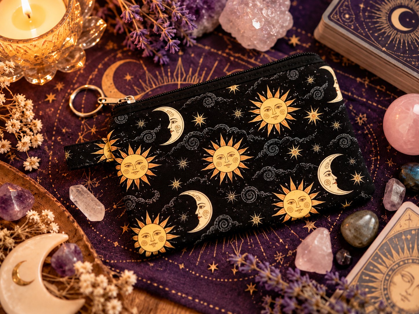 Estuche para tarot y oráculos Sol y Luna